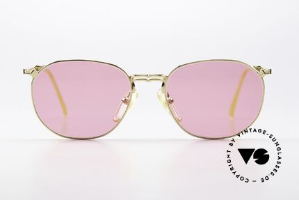 Jean Paul Gaultier 55-2173 22ct Gold Plated Frame, noble gold-plated frame with pink-colored sun lenses, Made for Men and Women