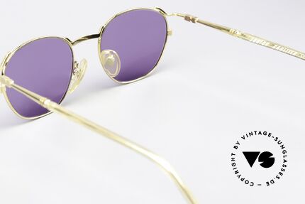 Jean Paul Gaultier 57-2276 1990's Junior Collection, gold-plated with purple lenses (100% UV protect.), Made for Men and Women