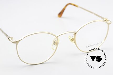 Giorgio Armani 132 1990's Frame Matt Gold, unworn (like all our rare vintage 90's Armani glasses), Made for Men