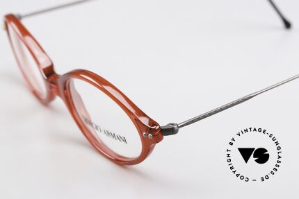 Giorgio Armani 378 Unisex 90s Frame Oval Small, striking color combination with red and anthracite, Made for Men and Women