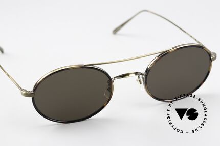 Oliver Peoples Shai Oval Sunglasses Titanium, unworn model; like all our Oliver Peoples sunglasses, Made for Men