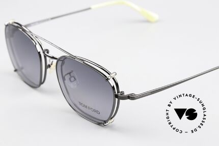 Tom Ford TF5335 Designer Frame Clip On, square panto metal frame with practical CLIP-ON, Made for Men and Women