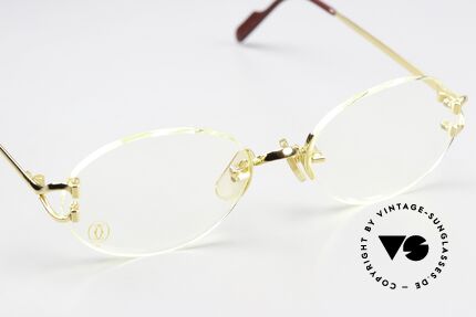 Cartier Scala 90s Frame Rare 52mm Size, any optician can change the lens shape as desired, Made for Men and Women