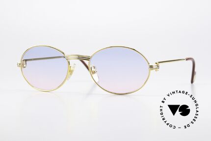 Cartier Saint Honore Baby-Blue Pink Sun Lenses, oval vintage CARTIER sunglasses from app. 1998/99, Made for Men and Women