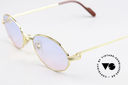 Cartier Saint Honore Baby-Blue Pink Sun Lenses, 22ct gold-plated & new sun lenses in baby-blue / pink, Made for Men and Women