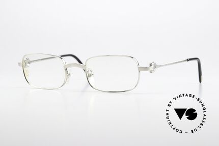 Cartier Dreamer 90s Frame Brushed Platinum, rare CARTIER vintage luxury eyeglasses from 1999, Made for Men and Women