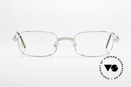 Cartier Dreamer 90s Frame Brushed Platinum, precious & very striking design, in size 48°21, 135, Made for Men and Women