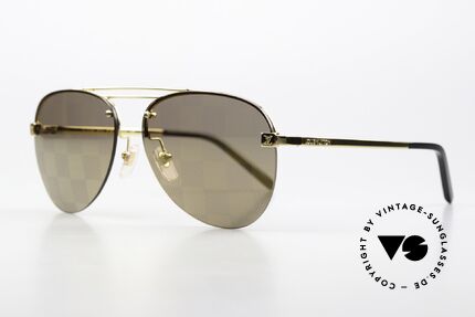 Louis Vuitton Clockwise Gold With Damier Checker Lens, rimless aviator design (sun lenses are screwed), Made for Men