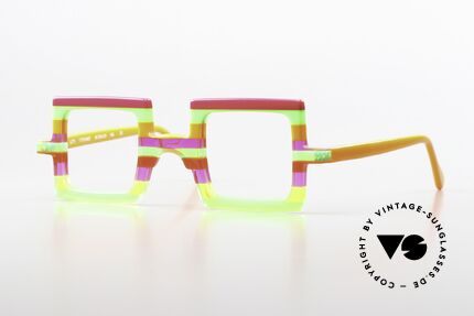 Wissing 3273 Crazy Colorful Specs Square, multi-layered acetate frame, made in Germany, Made for Men and Women