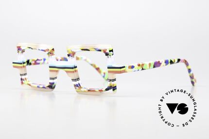 Wissing 3130 Colorful Specs Crazy Square, multi-layered acetate frame, made in Germany, Made for Men and Women