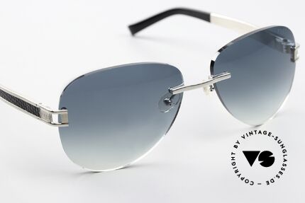 Fred Hawai V F1 Rimless Aviator Sunglasses, mini mark of the original price label on the right lens, Made for Men and Women