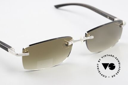 Fred Ellesmere F6 Rimless Sunglasses Wood, mini mark of the original price label on the right lens, Made for Men