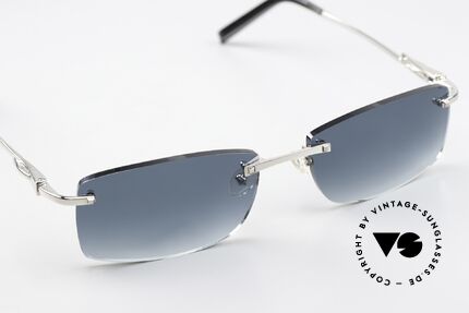 Fred Cayman F6 Rimless Sunglasses Square, mini mark of the original price label on the right lens, Made for Men