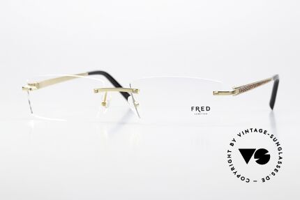 Fred Jamaique F4 Rimless Luxury Eyewear, Fred luxury eyeglasses, model JAMAIQUE F4, color 056, Made for Men