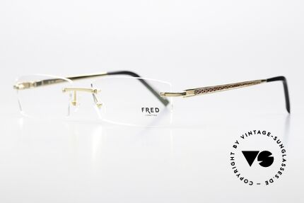 Fred Jamaique F4 Rimless Luxury Eyewear, rimless men's frame with spring hinges, size 57-18, 140, Made for Men