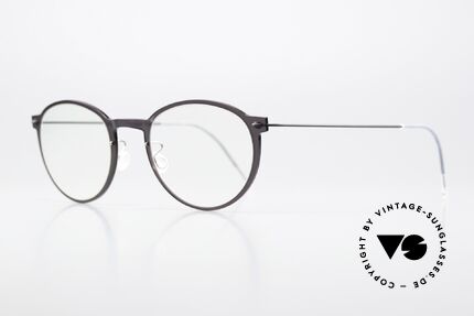 Lindberg 6527 NOW Panto Round Designer Frame, semi-transparent front in a kind of "GRAY PURPLE", Made for Men and Women