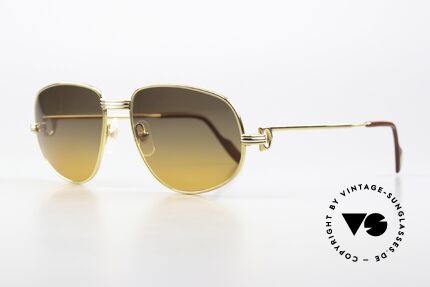 Cartier Romance LC - M 22ct Gold-Plated Frame 80's, this pair (with L. Cartier decor) in medium size 56-16, 130, Made for Men and Women