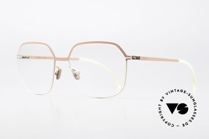 Mykita Finna Women's Glasses Peach Pink, color 426; some kind of "peach/pink" with gold hinges, Made for Women