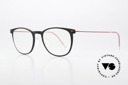 Lindberg 6529 NOW Matte Black And Dark Red, matte black frame front with matte dark red temples, Made for Women