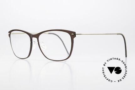 Lindberg 6525 NOW Brown Front Golden Temples, dark brown frame front with gold-plated titan temples, Made for Women