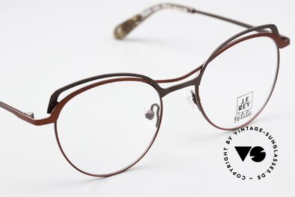 JF Rey PM081 Ladies Frame Ruby & Brown, great women's model in wine red metallic & 'chocolat', Made for Women