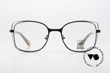 JF Rey PM074 Ladies Frame Black & Rosé, PM = 'Petite Modèle' eyewear collection for ladies, Made for Women