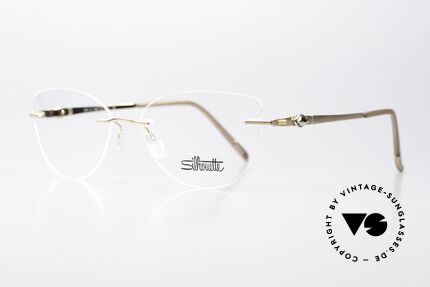 Silhouette 5513 Frame With Swarovski Stone, a fine rimless pair of glasses in a very feminine shape, Made for Women