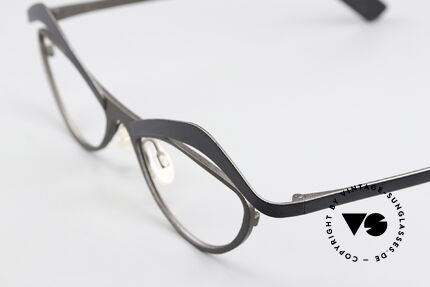 Theo Belgium Nivo Crazy Ladies Eyeglasses, the frame is bicolored: gray and dark green, Made for Women