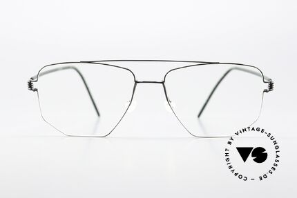 Lindberg Edwin Air Titan Rim Masculine Glasses Shape, model Edwin, size 53-16, 145, col PU9 = polished black, Made for Men