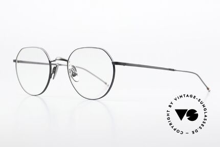 Thom Browne TBX914 Stylish Titanium Glasses, color BLK NVY: black with dark blue frame front, Made for Men