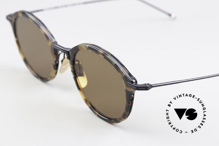 Thom Browne TBS908 Classy Panto Sunglasses, anti-reflective sun lenses with a solid brown tint, Made for Men