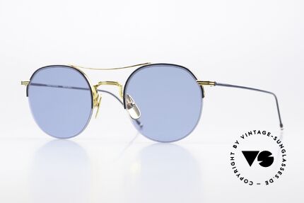 Thom Browne TB903 Half Rim Sunglasses, Thom Browne sunglasses, TB903-B-NVY-GLD-49, Made for Men