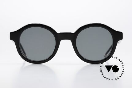 Thom Browne TBS411 Round Acetate Shades, round acetate frame in classic black, size 47-24, Made for Men