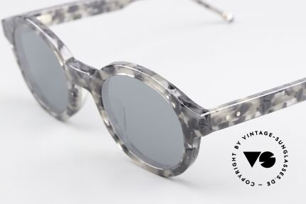 Thom Browne TBS411 Acetate Shades Round, non-reflecting gray lenses; 100% UV protection, Made for Men