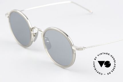 Thom Browne TBS906 Non Reflecting Sunglasses, anti-reflective sun lenses with a solid gray tint, Made for Men