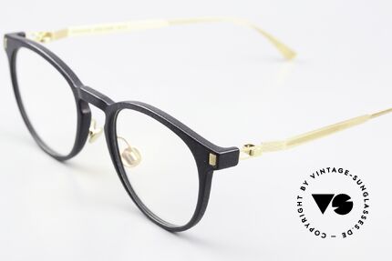 Mykita Mylon Bilimbi With Additional Nose Pads, color 306 = Pitch Black/Glossy Gold from 2017, Made for Women