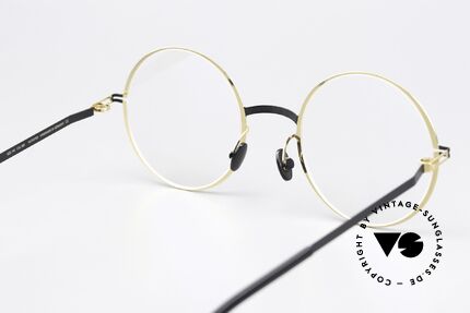 Mykita Vilde Ladies Round Specs Gold Black, flexible frame can be glazed as desired (optical / sun), Made for Women