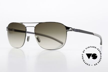 Mykita Paco Men's Sunglasses Shiny Silver, color is "Shiny Silver" with olive-gradient sun lenses, Made for Men