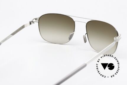 Mykita Paco Men's Sunglasses Shiny Silver, sun lenses (100% UV) can be replaced with prescriptions, Made for Men