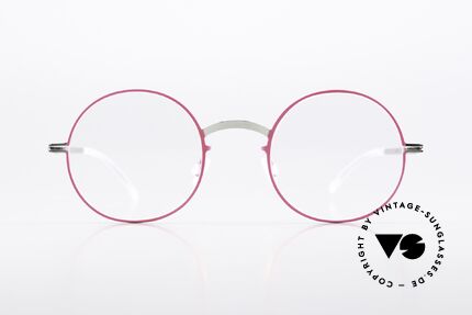 Mykita Sigur Ladies Specs Silver Neon Pink, round frame, LITE collection (made from 2012-2014), Made for Women