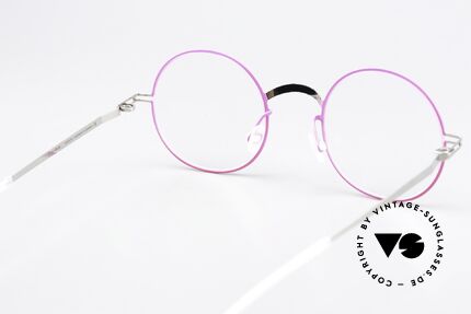 Mykita Sigur Ladies Specs Silver Neon Pink, flexible frame can be glazed as desired (optical / sun), Made for Women