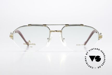 Machiavelli 24-40 80's Frame Gold & Platinum, collection named after the Italian PHILOSOPHER, Made for Men