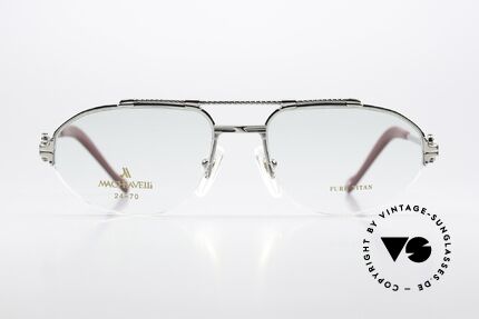 Machiavelli 24-70 80's Frame Platinum Plated, collection named after the Italian PHILOSOPHER, Made for Men