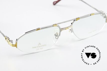 Machiavelli 25-60 Men's Frame Palladium Gold, comfortable, half rimless (nylor glasses) in 56-18, Made for Men