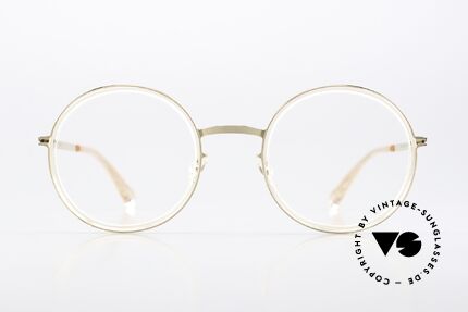 Mykita Meja Champagne Gold / Rose Water, LITE collection with additional acetate rings / inlays, Made for Women