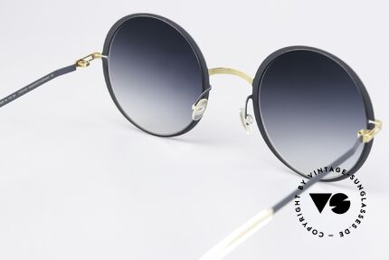 Mykita Joona Gold / Indigo Grey Gradient, sun lenses (100% UV) can be replaced with prescriptions, Made for Women