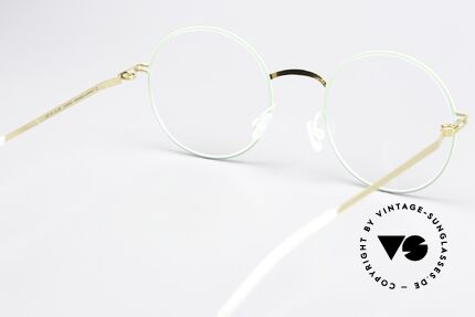 Mykita Pernilla Frame Gold / Aqua Green, innovative flexible frame construction: one size fits all, Made for Women